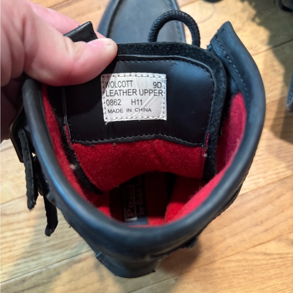 Vintage Polo Ralph Lauren Wolcott Boots Black Oiled Leather with Big Polo Patch - Picture 5 of 9